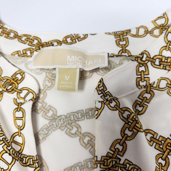 Michael Michael Kors Women's Size Medium Chain Blouse Zipper Front - Picture 3 of 6